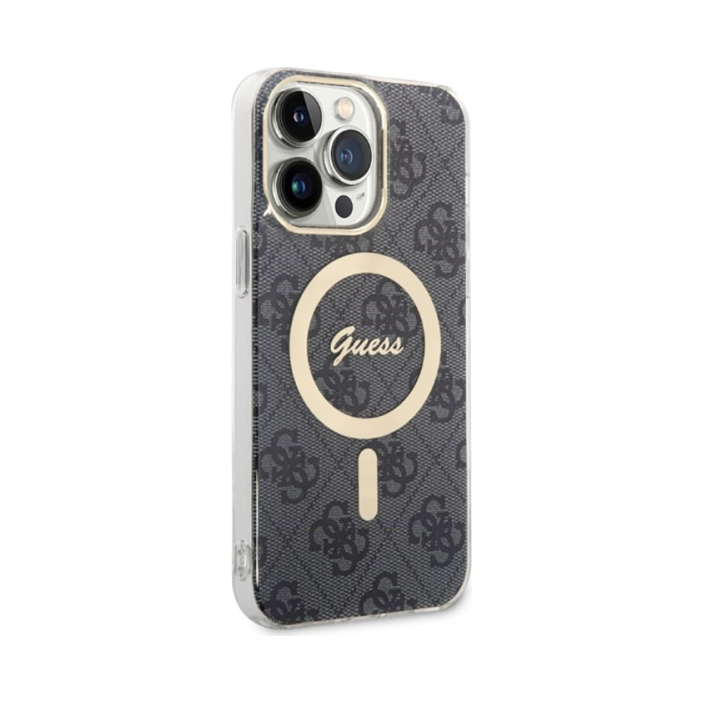Coque iPhone 14 Pro Max Guess 4G MagSafe noire — visuel 3