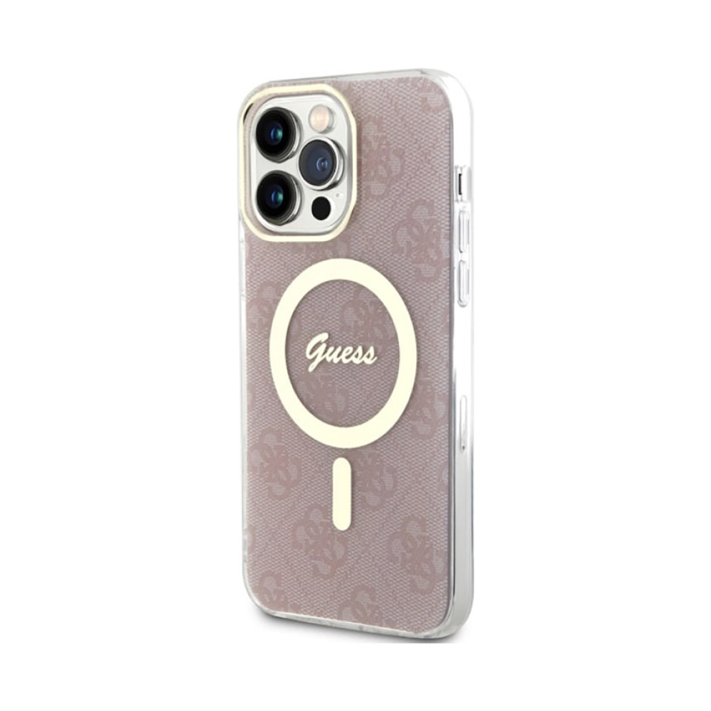 Coque iPhone 14 Pro Max Guess 4G MagSafe rose — visuel 2