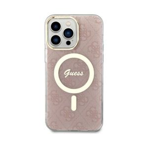 Coque iPhone 14 Pro Max Guess 4G MagSafe rose — visuel 3