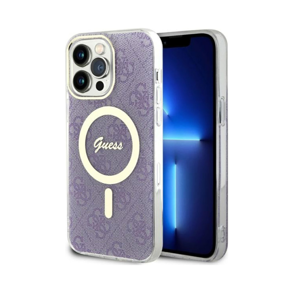 Coque iPhone 14 Pro Max Guess 4G MagSafe violette