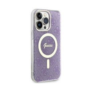 Coque iPhone 14 Pro Max Guess 4G MagSafe violette — visuel 4