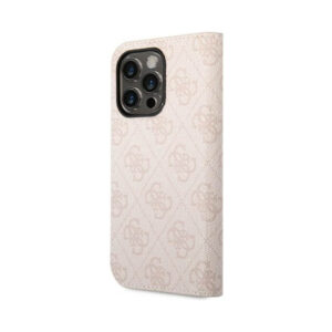 Coque iPhone 14 Pro Max Guess 4G Metal Camera Outline Booktype Case rose — visuel 2