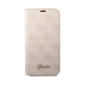 Coque iPhone 14 Pro Max Guess 4G Metal Camera Outline Booktype Case rose — visuel 3