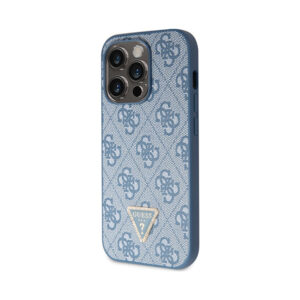 Coque iPhone 14 Pro Max Guess Crossbody 4G Metal Logo bleue — visuel 2