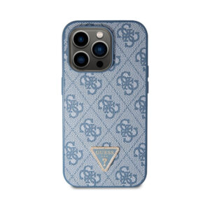 Coque iPhone 14 Pro Max Guess Crossbody 4G Metal Logo bleue — visuel 3
