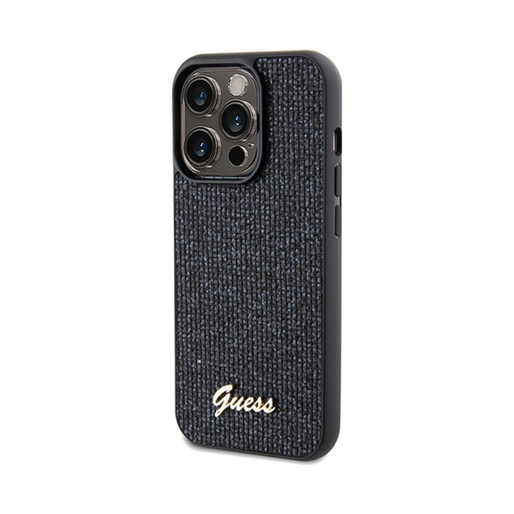Coque iPhone 14 Pro Max Guess Disco Metal Script noire — visuel 2