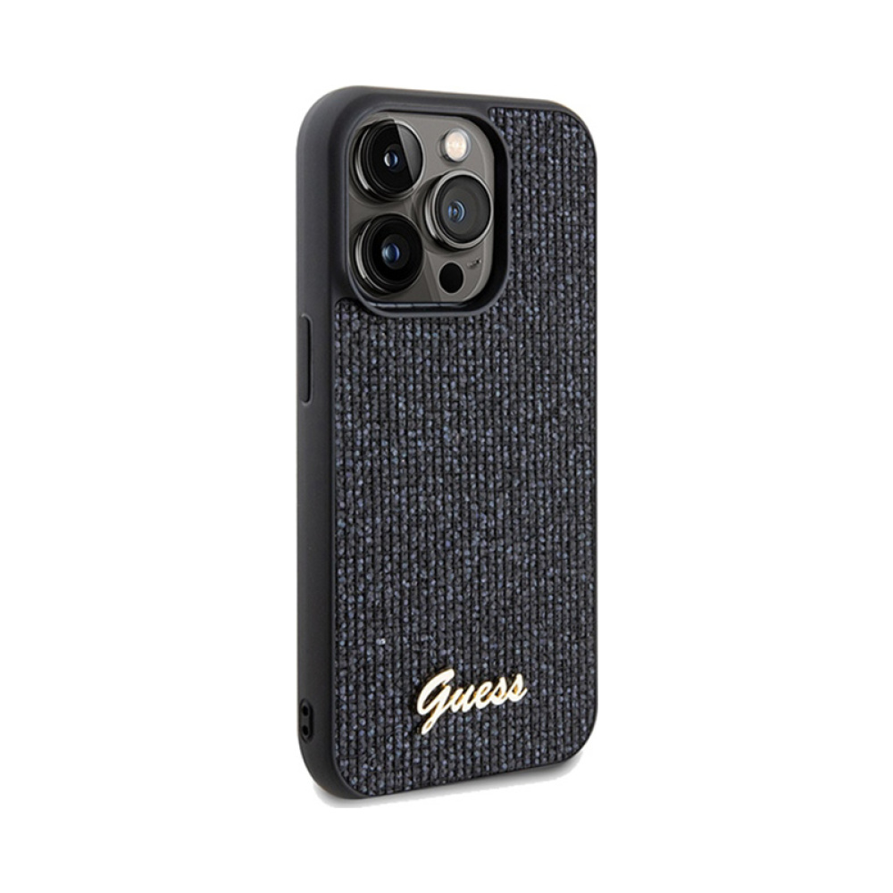 Coque iPhone 14 Pro Max Guess Disco Metal Script noire — visuel 4