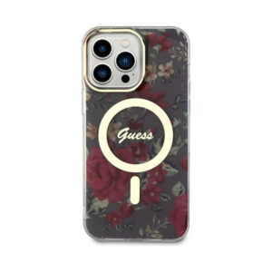 Coque iPhone 14 Pro Max Guess Flower MagSafe verte — visuel 3