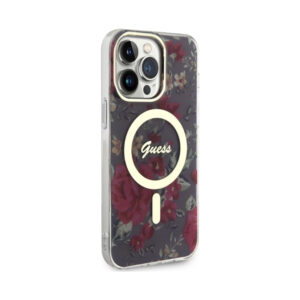Coque iPhone 14 Pro Max Guess Flower MagSafe verte — visuel 4