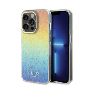 Coque iPhone 14 Pro Max Guess IML Faceted Mirror Disco Iridescent