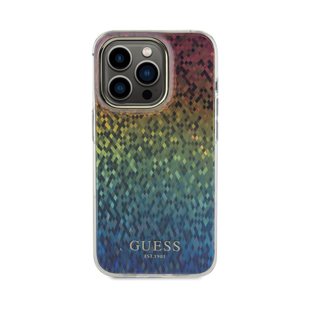 Coque iPhone 14 Pro Max Guess IML Faceted Mirror Disco Iridescent — visuel 3