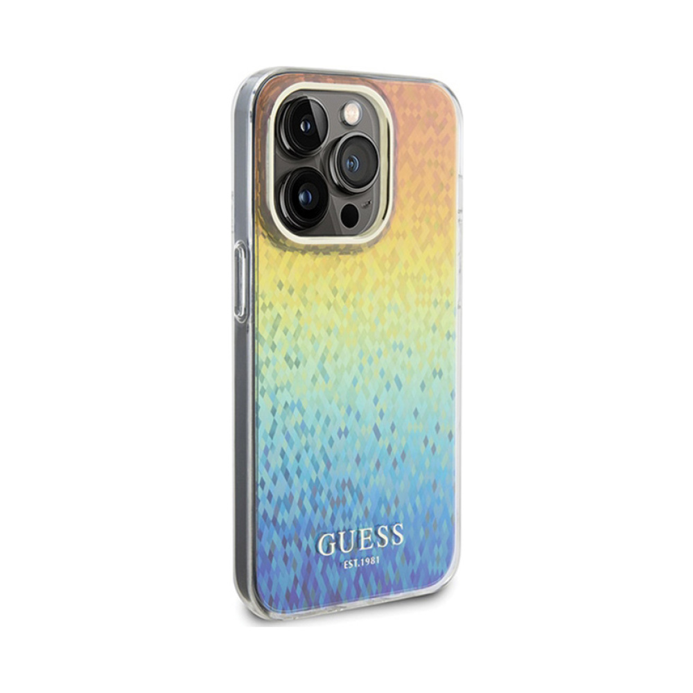 Coque iPhone 14 Pro Max Guess IML Faceted Mirror Disco Iridescent — visuel 4