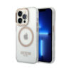 Coque iPhone 14 Pro Max Guess Metal Outline MagSafe transparente
