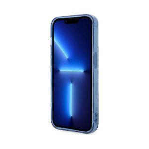 Coque iPhone 14 Pro Max Guess Porcelain Collection bleue — visuel 5