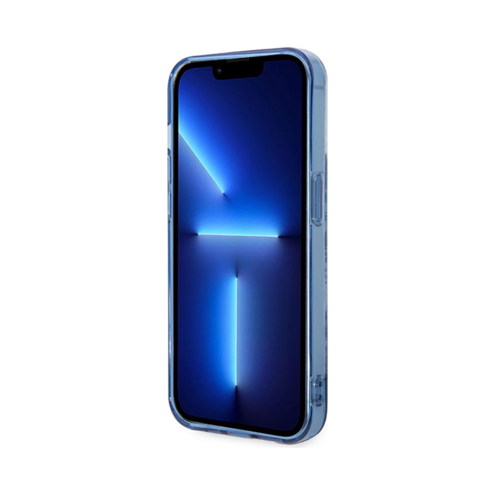 Coque iPhone 14 Pro Max Guess Porcelain Collection bleue — visuel 5