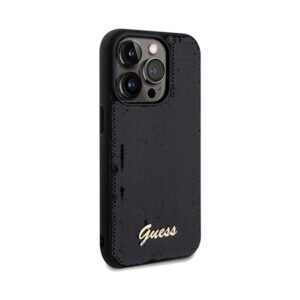 Coque iPhone 14 Pro Max Guess Sequin Script Metal noire — visuel 4
