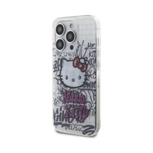 Coque iPhone 14 Pro Max Hello Kitty IML Kitty On Bricks Graffiti blanche — visuel 2