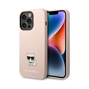 Coque iPhone 14 Pro Max Karl Lagerfeld Choupette Body rose pâle