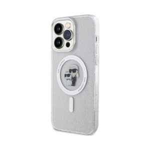Coque iPhone 14 Pro Max Karl Lagerfeld Karl & Choupette Glitter MagSafe transparente — visuel 2