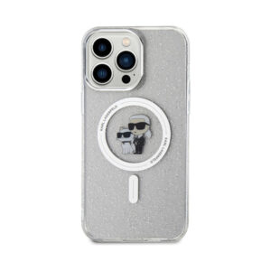 Coque iPhone 14 Pro Max Karl Lagerfeld Karl & Choupette Glitter MagSafe transparente — visuel 3