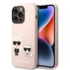 Coque iPhone 14 Pro Max Karl Lagerfeld Liquid Silicone Karl & Choupette MagSafe rose