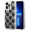 Coque iPhone 14 Pro Max Karl Lagerfeld Monogram Liquid Glitter noire