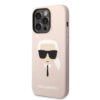Coque iPhone 14 Pro Max Karl Lagerfeld Silicone Ikonik Karl's Head MagSafe rose