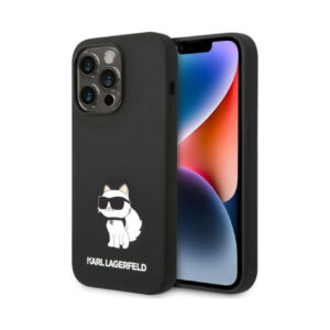 Coque iPhone 14 Pro Max Karl Lagerfeld Silicone NFT Choupette noire