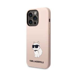 Coque iPhone 14 Pro Max Karl Lagerfeld Silicone NFT Choupette rose — visuel 2