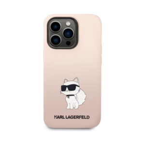 Coque iPhone 14 Pro Max Karl Lagerfeld Silicone NFT Choupette rose — visuel 3