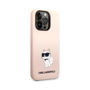 Coque iPhone 14 Pro Max Karl Lagerfeld Silicone NFT Choupette rose — visuel 4