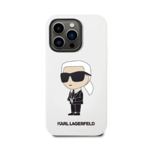 Coque iPhone 14 Pro Max Karl Lagerfeld Silicone NFT Ikonik blanche — visuel 3