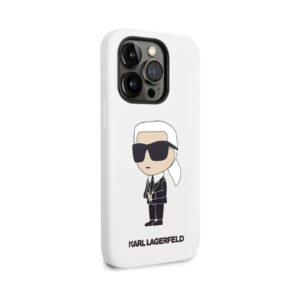 Coque iPhone 14 Pro Max Karl Lagerfeld Silicone NFT Ikonik blanche — visuel 4