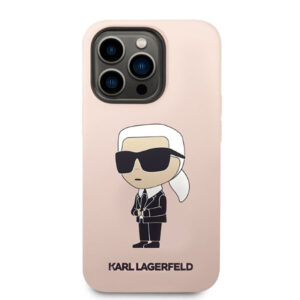 Coque iPhone 14 Pro Max Karl Lagerfeld Silicone NFT Ikonik MagSafe rose — visuel 3