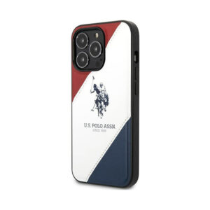 Coque iPhone 14 Pro Max US Polo Assn Tricolor Embossed blanche — visuel 2