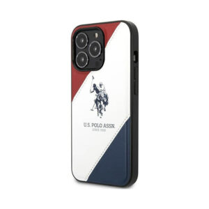 Coque iPhone 14 Pro US Polo Assn Tricolor Embossed blanche — visuel 2