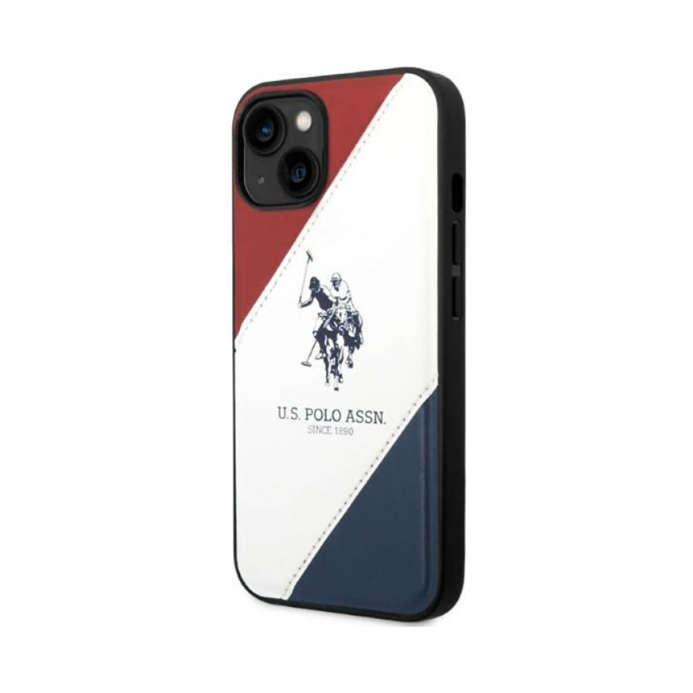 Coque iPhone 14 US Polo Assn Tricolor Embossed blanche — visuel 2