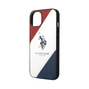 Coque iPhone 14 US Polo Assn Tricolor Embossed blanche — visuel 5