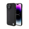 Coque iPhone 15 BMW Leather Hot Stamp MagSafe noire