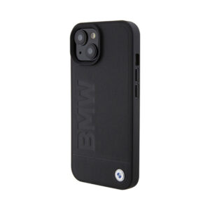 Coque iPhone 15 BMW Leather Hot Stamp MagSafe noire — visuel 2