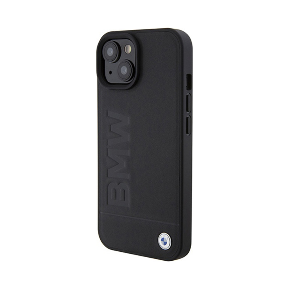 Coque iPhone 15 BMW Leather Hot Stamp MagSafe noire — visuel 2