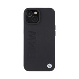 Coque iPhone 15 BMW Leather Hot Stamp MagSafe noire — visuel 3