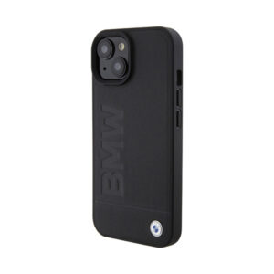 Coque iPhone 15 BMW Leather Hot Stamp noire — visuel 2
