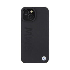 Coque iPhone 15 BMW Leather Hot Stamp noire — visuel 3
