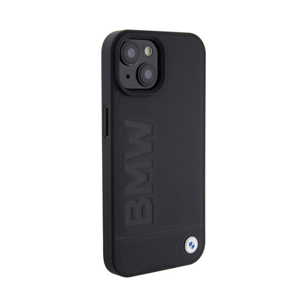 Coque iPhone 15 BMW Leather Hot Stamp noire — visuel 4