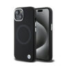 Coque iPhone 15 BMW Signature Liquid Silicone MagSafe noire