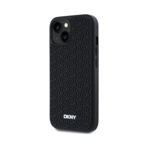 Coque iPhone 15 DKNY 3D Rubber Repeat Pattern noire — visuel 2