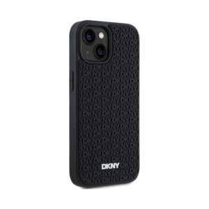 Coque iPhone 15 DKNY 3D Rubber Repeat Pattern noire — visuel 4
