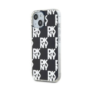 Coque iPhone 15 DKNY IML Checkered Mono Pattern noire — visuel 2