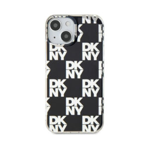 Coque iPhone 15 DKNY IML Checkered Mono Pattern noire — visuel 3